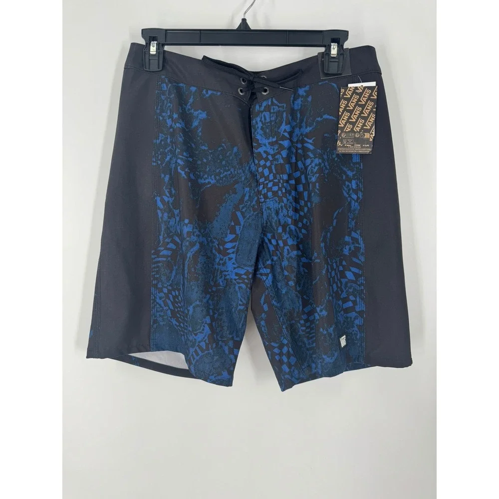 Vans MTE Daily Sideline Boardshorts Mens 30 Black Blue Tonal Checkerboard 19
